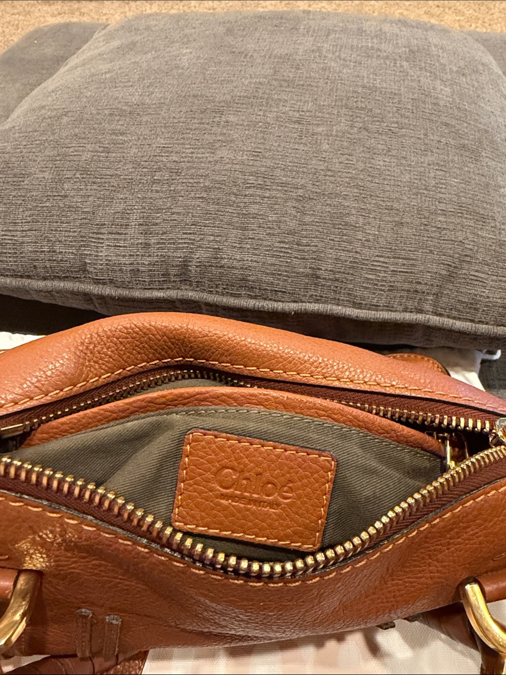 Chloe Marcie Small Brown Leather Satchel - Picture 10 of 12